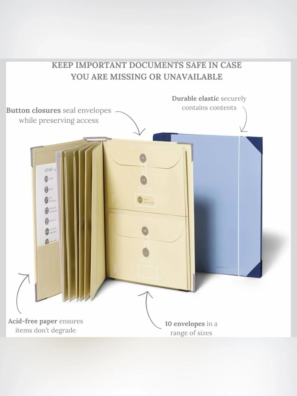 The Folio Important Document Organizer by Savor | Binder with Guided Labels